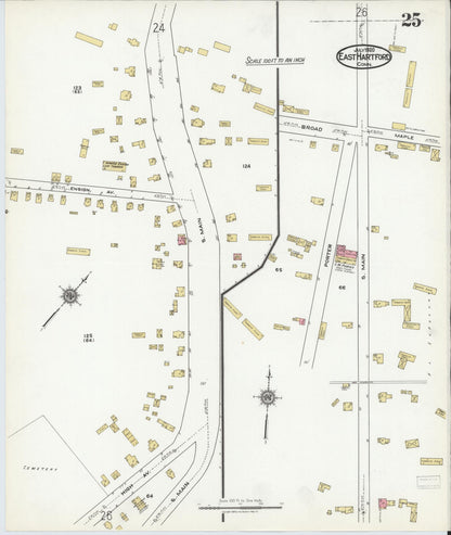 Sanborn Fire Insurance Map from East Hartford, Hartford County, Connecticut (1920), Sheet #0025 - Complete Map Set gallery image, historic Sanborn map, vintage wall art, Connecticut Connecticut