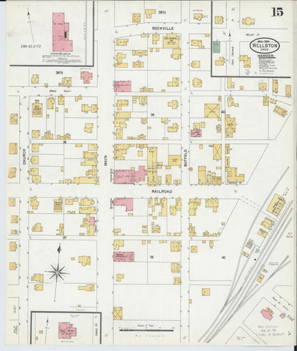 Sanborn Fire Insurance Map from Wellston, Jackson County, Ohio (1904), Sheet #0015 - Historic Sanborn Fire Insurance Map Print, vintage old map wall art, antique decor, genealogy gift, Ohio Ohio map
