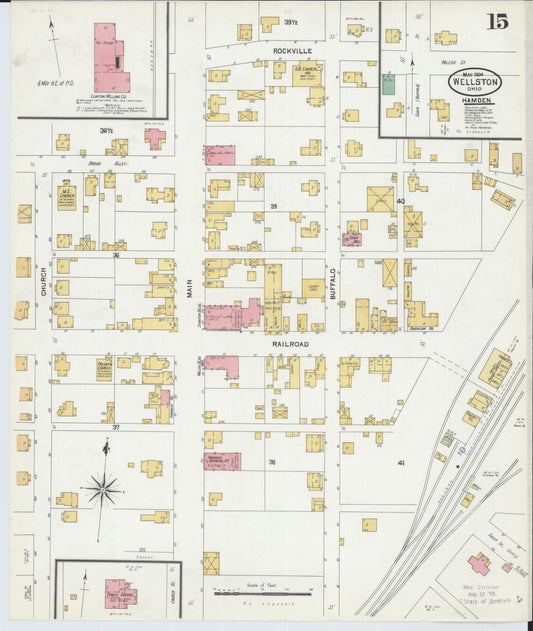 Sanborn Fire Insurance Map from Wellston, Jackson County, Ohio (1904), Sheet #0015 - Historic Sanborn Fire Insurance Map Print, vintage old map wall art, antique decor, genealogy gift, Ohio Ohio map