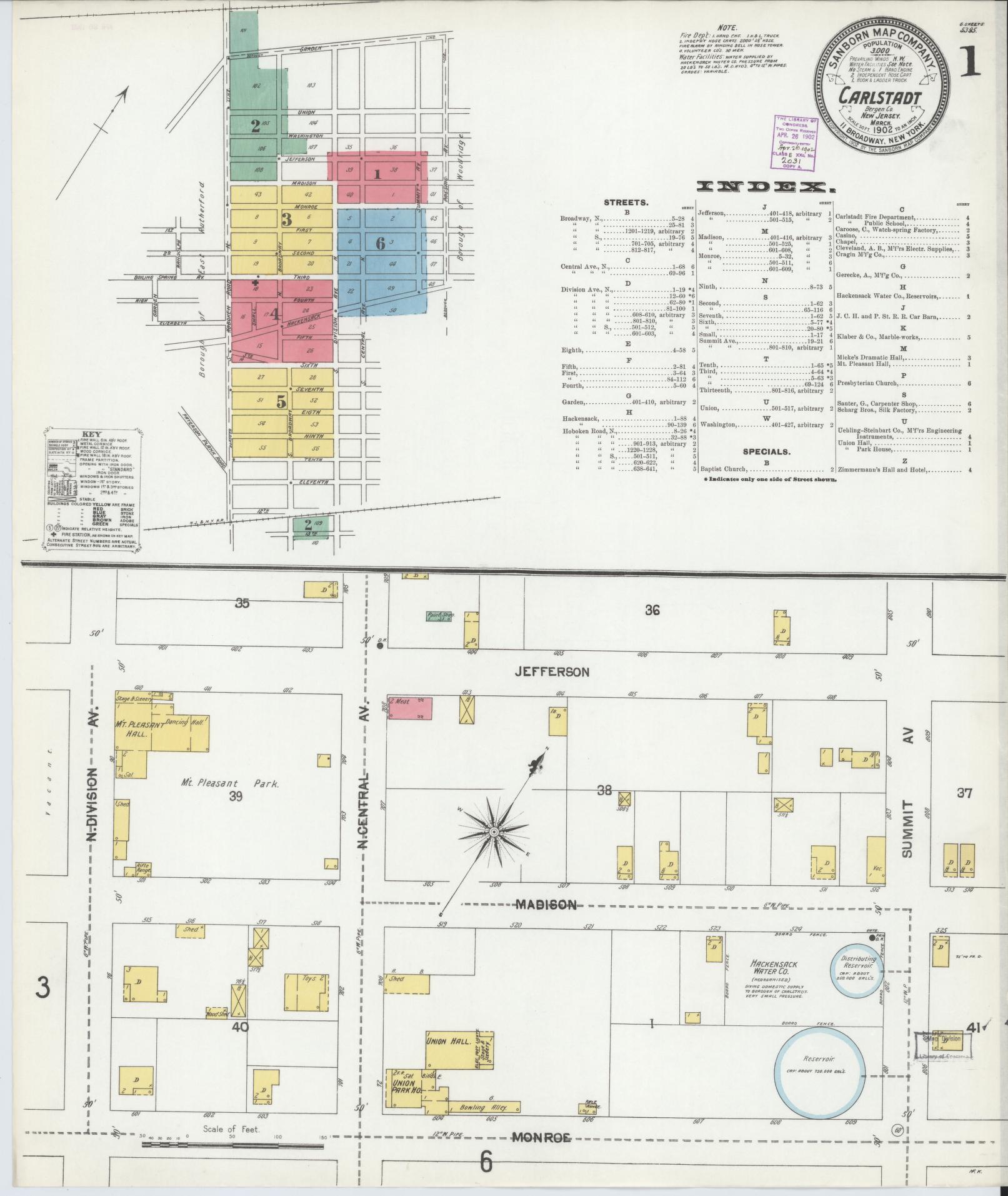 Sanborn Fire Insurance Map from Carlstadt, Bergen County, New Jersey. (1902) – Historic Sanborn Fire Insurance Map Print
