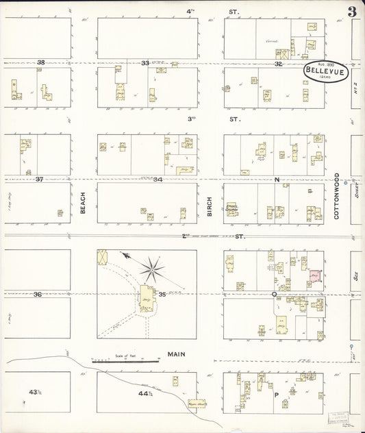 Sanborn Fire Insurance Map from Bellevue, Blaine County, Idaho (1890), Sheet #0003 - Historic Sanborn Fire Insurance Map Print, vintage old map wall art, antique decor, genealogy gift, Idaho Idaho map