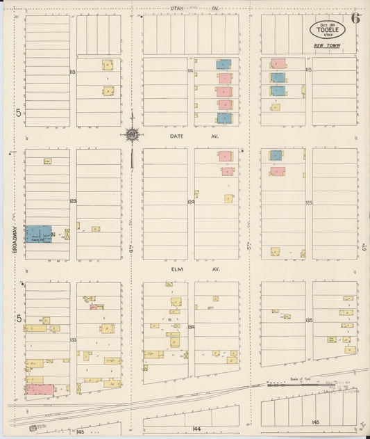 Sanborn Fire Insurance Map from Tooele, Tooele County, Utah (1911), Sheet #0006 - Historic Sanborn Fire Insurance Map Print, vintage old map wall art, antique decor, genealogy gift, Utah Utah map