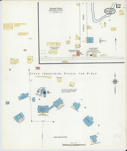 Sanborn Fire Insurance Map from Beloit, Mitchell County, Kansas (1917), Sheet #0012 - Complete Map Set gallery image, historic Sanborn map, vintage wall art, Kansas Kansas