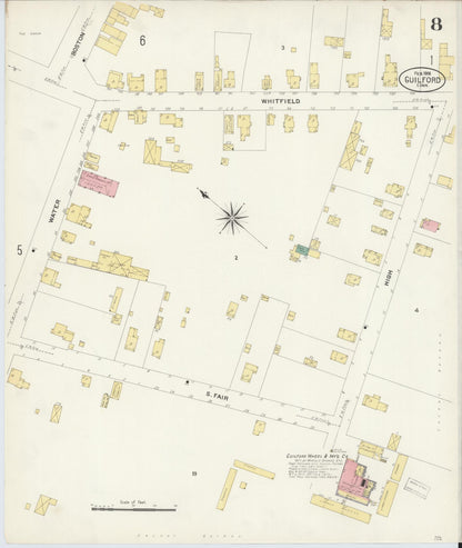 Sanborn Fire Insurance Map from Guilford, New Haven County, Connecticut (1908), Sheet #0008 - Complete Map Set gallery image, historic Sanborn map, vintage wall art, Connecticut Connecticut