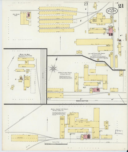 Sanborn Fire Insurance Map from Olean, Cattaraugus County, New York (1898), Sheet #0021 - Complete Map Set gallery image, historic Sanborn map, vintage wall art, New York New York