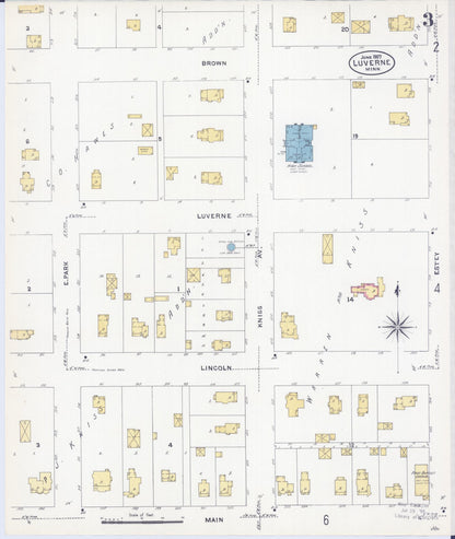 Sanborn Fire Insurance Map from Luverne, Rock County, Minnesota (1907), Sheet #0003 - Complete Map Set gallery image, historic Sanborn map, vintage wall art, Minnesota Minnesota