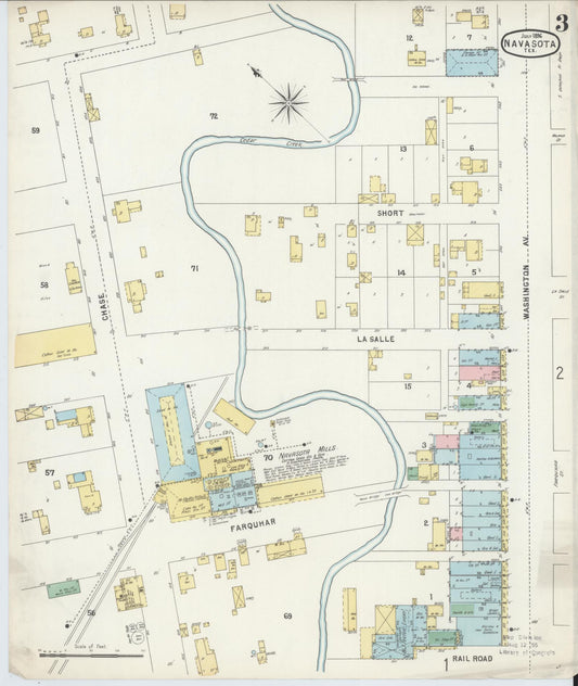 Sanborn Fire Insurance Map from Navasota, Grimes County, Texas (1896), Sheet #0003 - Historic Sanborn Fire Insurance Map Print, vintage old map wall art, antique decor, genealogy gift, Texas Texas map