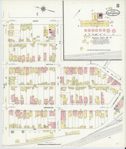 Sanborn Fire Insurance Map from Huntingdon, Huntingdon County, Pennsylvania (1911), Sheet #0008 - Complete Map Set gallery image, historic Sanborn map, vintage wall art, Pennsylvania Pennsylvania