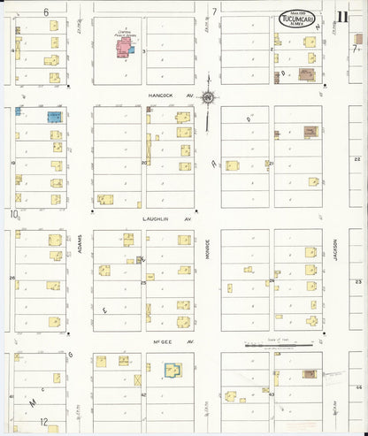 Sanborn Fire Insurance Map from Tucumcari, Quay County, New Mexico (1919), Sheet #0011 - Complete Map Set gallery image, historic Sanborn map, vintage wall art, New Mexico New Mexico