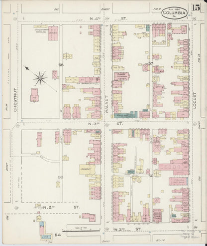 Sanborn Fire Insurance Map from Columbia, Lancaster County, Pennsylvania (1886), Sheet #0015 - Complete Map Set gallery image, historic Sanborn map, vintage wall art, Pennsylvania Pennsylvania