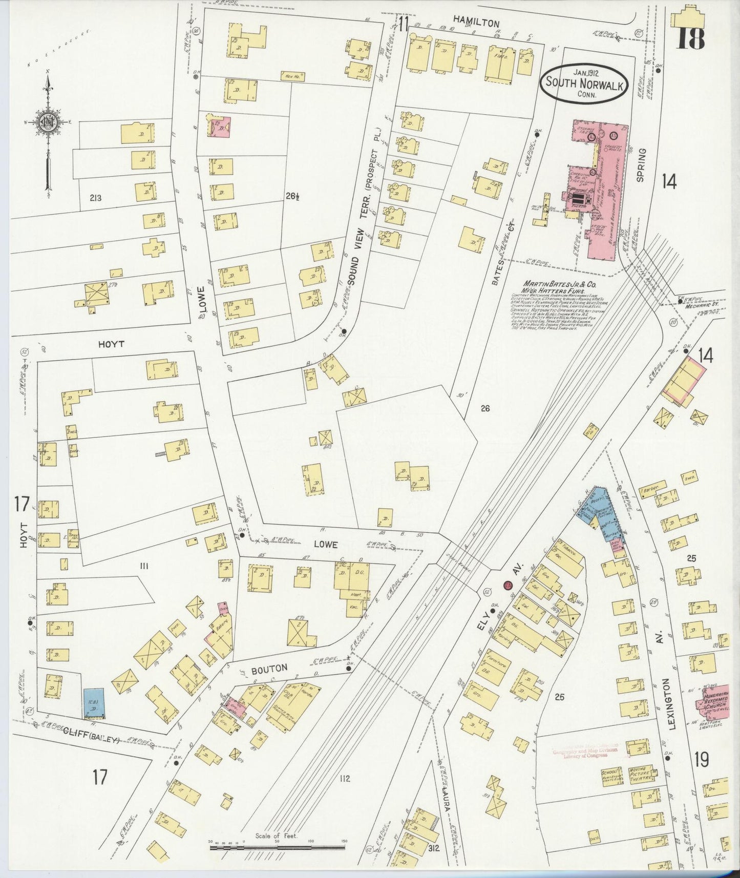 Sanborn Fire Insurance Map from South Norwalk, Fairfield County, Connecticut (1912), Sheet #0018 - Complete Map Set gallery image, historic Sanborn map, vintage wall art, Connecticut Connecticut