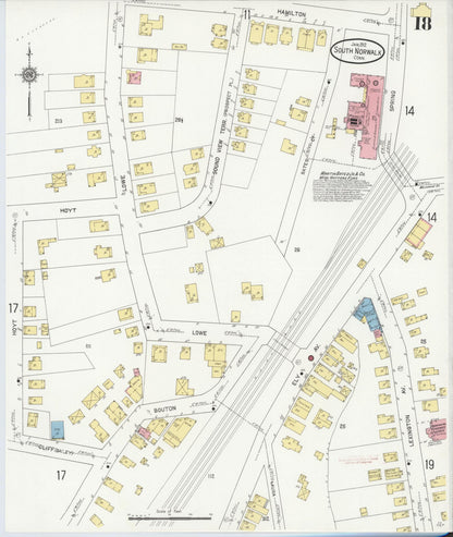 Sanborn Fire Insurance Map from South Norwalk, Fairfield County, Connecticut (1912), Sheet #0018 - Complete Map Set gallery image, historic Sanborn map, vintage wall art, Connecticut Connecticut