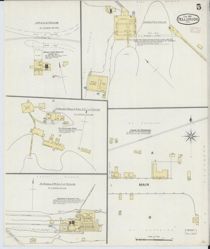 Sanborn Fire Insurance Map from Telluride, San Miguel County, Colorado (1893), Sheet #0005 - Complete Map Set gallery image, historic Sanborn map, vintage wall art, Colorado Colorado