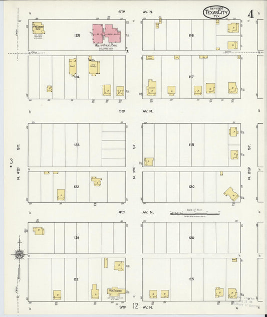 Sanborn Fire Insurance Map from Texas City, Galveston County, Texas (1920), Sheet #0004 - Historic Sanborn Fire Insurance Map Print, vintage old map wall art, antique decor, genealogy gift, Texas Texas map