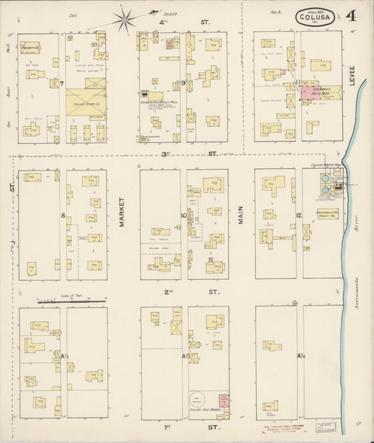 Sanborn Fire Insurance Map from Colusa, Colusa County, California (1889), Sheet #0004 - Historic Sanborn Fire Insurance Map Print, vintage old map wall art, antique decor, genealogy gift, California California map