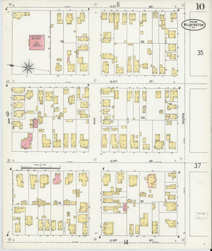 Sanborn Fire Insurance Map from Wilmington, New Hanover County, North Carolina (1904), Sheet #0010 - Complete Map Set gallery image, historic Sanborn map, vintage wall art, North Carolina North Carolina