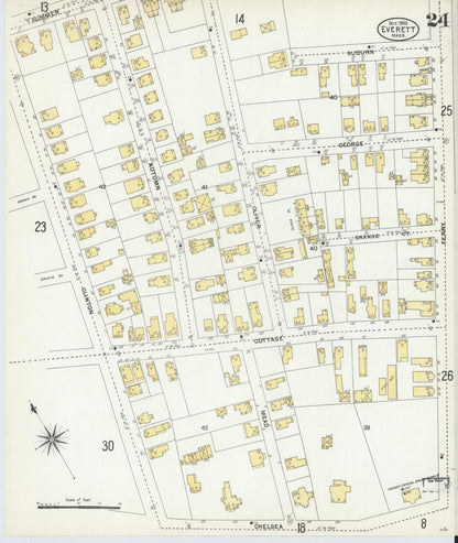Sanborn Fire Insurance Map from Everett, Middlesex County, Massachusetts (1903), Sheet #0024 - Complete Map Set gallery image, historic Sanborn map, vintage wall art, Massachusetts Massachusetts