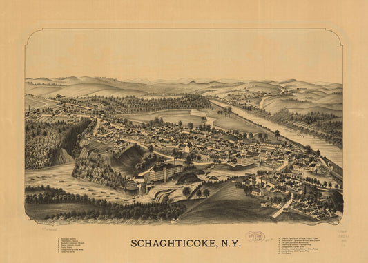 Schaghticoke, N.Y. (1889) – Historic Bird’s-Eye View Panorama Print