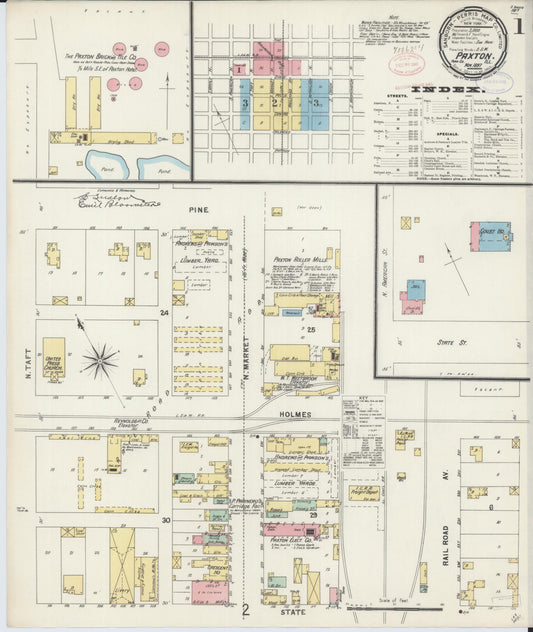Sanborn Fire Insurance Map from Paxton, Ford County, Illinois (1897), Sheet #0001 - Historic Sanborn Fire Insurance Map Print, vintage old map wall art, antique decor, genealogy gift, Illinois Illinois map