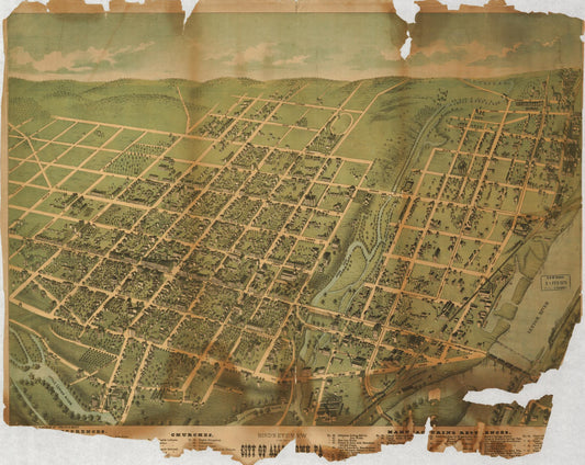 Bird's eye view of the city of Allentown, Pa. (1879) – Historic Bird’s-Eye View Panorama Print