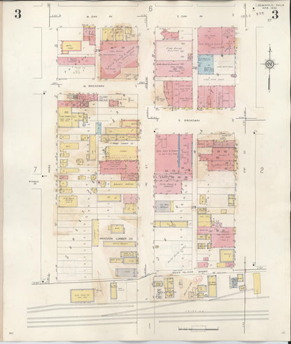 Sanborn Fire Insurance Map from Seminole, Seminole County, Oklahoma (1949), Sheet #0003 - Complete Map Set gallery image, historic Sanborn map, vintage wall art, Oklahoma Oklahoma