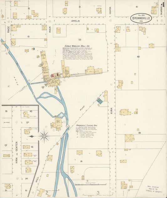 Sanborn Fire Insurance Map from Brownsville, Linn County, Oregon (1898), Sheet #0004 - Historic Sanborn Fire Insurance Map Print, vintage old map wall art, antique decor, genealogy gift, Oregon Oregon map