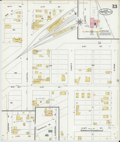 Sanborn Fire Insurance Map from Marshfield, Wood County, Wisconsin (1904), Sheet #0013 - Complete Map Set gallery image, historic Sanborn map, vintage wall art, Wisconsin Wisconsin