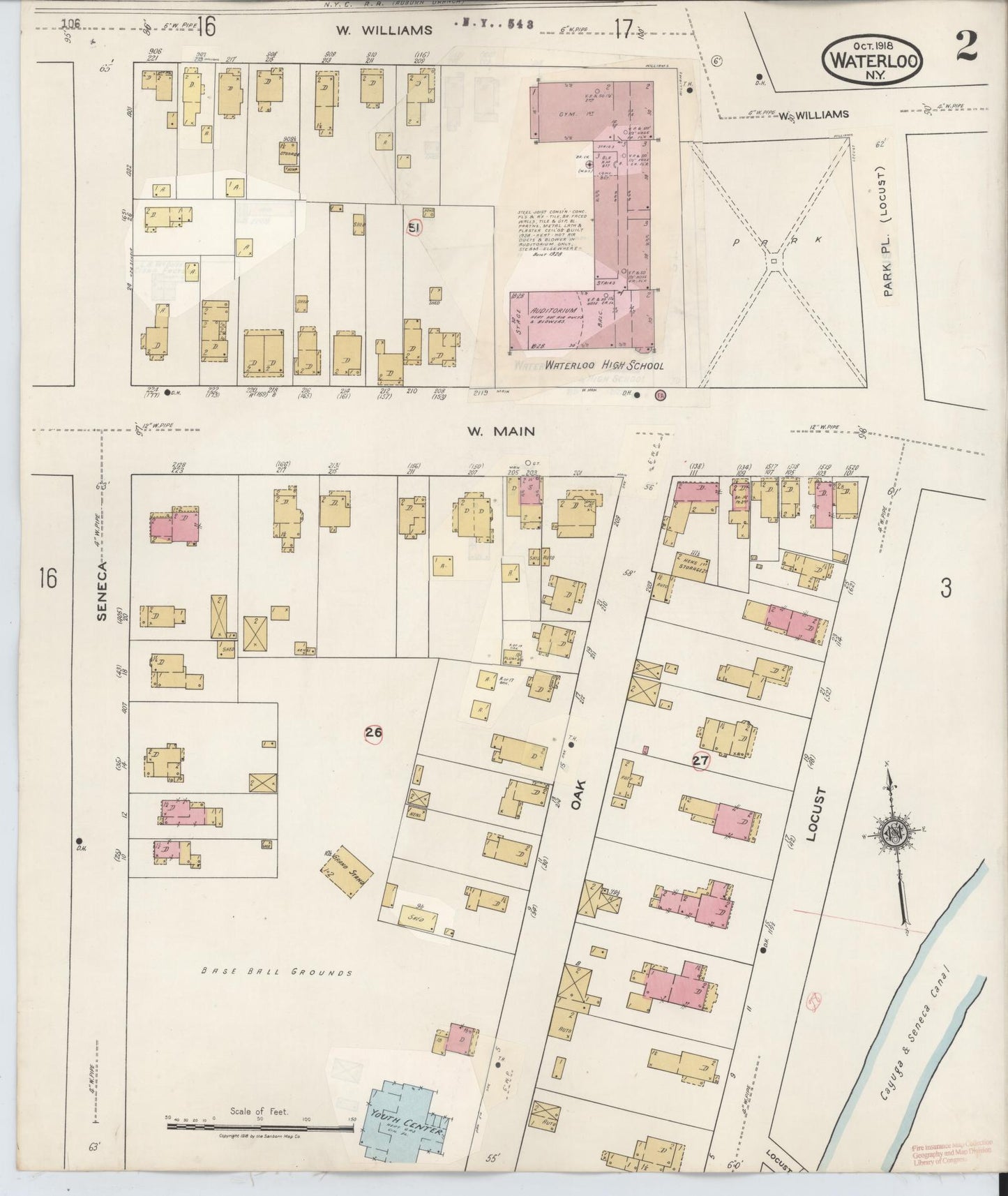 Sanborn Fire Insurance Map from Waterloo, Seneca County, New York (1948), Sheet #0002 - Complete Map Set gallery image, historic Sanborn map, vintage wall art, New York New York