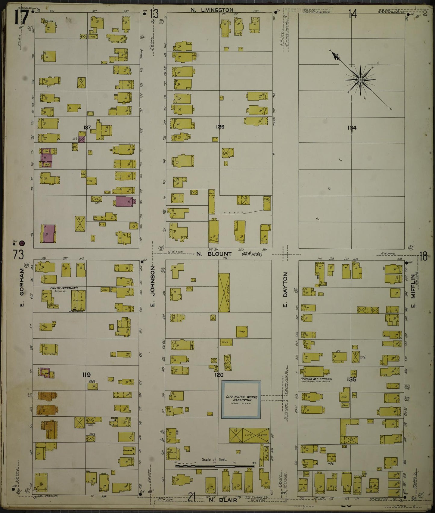 Sanborn Fire Insurance Map from Madison, Dane County, Wisconsin (1908), Sheet #0017 - Historic Sanborn Fire Insurance Map Print, vintage old map wall art, antique decor, genealogy gift, Wisconsin Wisconsin map