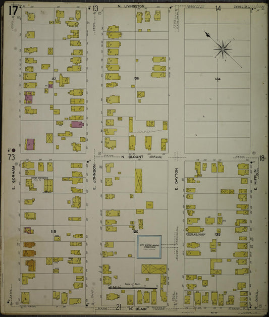 Sanborn Fire Insurance Map from Madison, Dane County, Wisconsin (1908), Sheet #0017 - Historic Sanborn Fire Insurance Map Print, vintage old map wall art, antique decor, genealogy gift, Wisconsin Wisconsin map