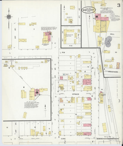 Sanborn Fire Insurance Map from Montgomery, Le Sueur  County, Minnesota (1910), Sheet #0003 - Complete Map Set gallery image, historic Sanborn map, vintage wall art, Minnesota Minnesota