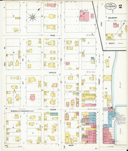 Sanborn Fire Insurance Map from Elkader, Clayton County, Iowa (1902), Sheet #0002 - Historic Sanborn Fire Insurance Map Print