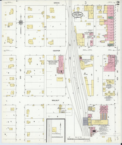 Sanborn Fire Insurance Map from Sheldon, Iroquois County, Illinois (1910), Sheet #0002 - Historic Sanborn Fire Insurance Map Print, vintage old map wall art, antique decor, genealogy gift, Illinois Illinois map