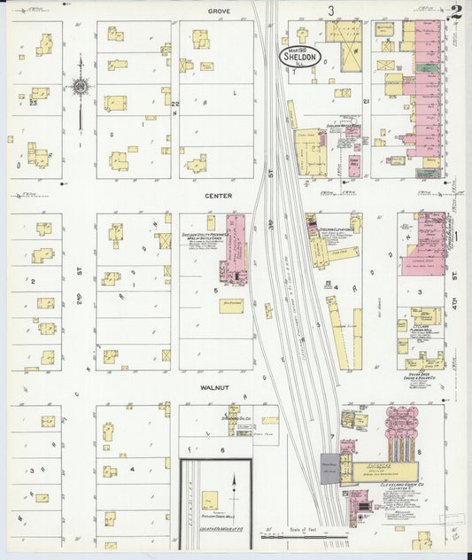 Sanborn Fire Insurance Map from Sheldon, Iroquois County, Illinois (1910), Sheet #0002 - Historic Sanborn Fire Insurance Map Print, vintage old map wall art, antique decor, genealogy gift, Illinois Illinois map