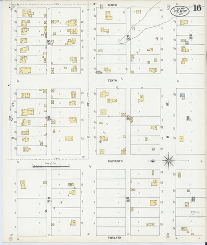 Sanborn Fire Insurance Map from Perry, Noble County, Oklahoma (1901), Sheet #0016 - Complete Map Set gallery image, historic Sanborn map, vintage wall art, Oklahoma Oklahoma