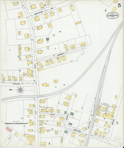 Sanborn Fire Insurance Map from Stonington, New London County, Connecticut (1901), Sheet #0005 - Complete Map Set gallery image, historic Sanborn map, vintage wall art, Connecticut Connecticut