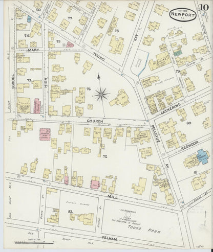 Sanborn Fire Insurance Map from Newport, Newport County, Rhode Island (1891), Sheet #0010 - Complete Map Set gallery image, historic Sanborn map, vintage wall art, Rhode Island Rhode Island