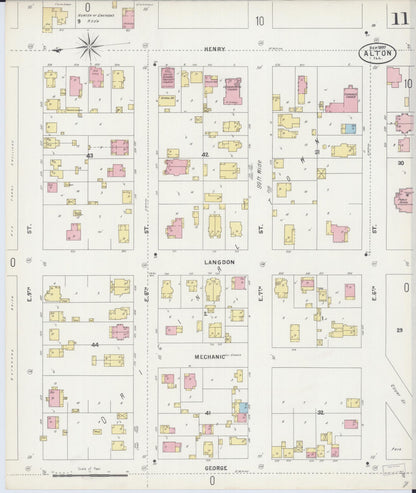 Sanborn Fire Insurance Map from Alton, Madison County, Illinois (1897), Sheet #0011 - Complete Map Set gallery image, historic Sanborn map, vintage wall art, Illinois Illinois