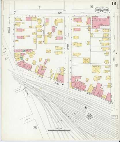 Sanborn Fire Insurance Map from Hornell, Steuben County, New York (1904), Sheet #0018 - Complete Map Set gallery image, historic Sanborn map, vintage wall art, New York New York