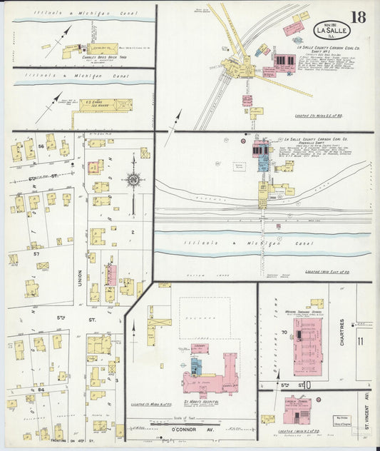 Sanborn Fire Insurance Map from La Salle, La Salle County, Illinois (1911), Sheet #0018 - Historic Sanborn Fire Insurance Map Print, vintage old map wall art, antique decor, genealogy gift, Illinois Illinois map