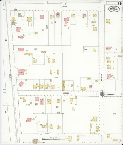 Sanborn Fire Insurance Map from Midvale, Salt Lake County, Utah (1911), Sheet #0006 - Complete Map Set gallery image, historic Sanborn map, vintage wall art, Utah Utah