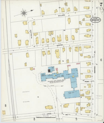 Sanborn Fire Insurance Map from Brockport, Monroe County, New York (1904), Sheet #0007 - Complete Map Set gallery image, historic Sanborn map, vintage wall art, New York New York