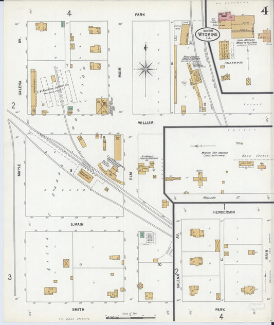 Sanborn Fire Insurance Map from Wyoming, Stark County, Illinois (1899), Sheet #0004 - Historic Sanborn Fire Insurance Map Print, vintage old map wall art, antique decor, genealogy gift, Illinois Illinois map