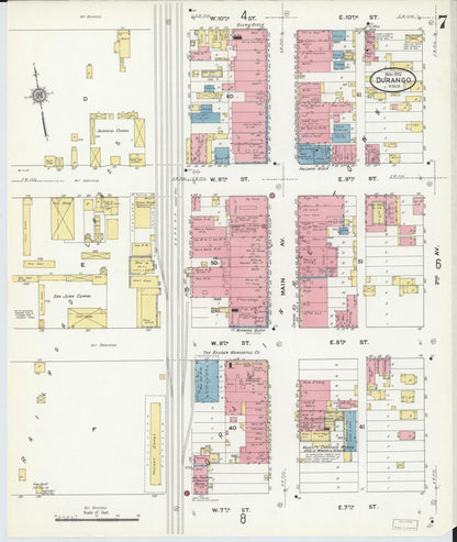 Sanborn Fire Insurance Map from Durango, La Plata County, Colorado (1910), Sheet #0007 - Complete Map Set gallery image, historic Sanborn map, vintage wall art, Colorado Colorado