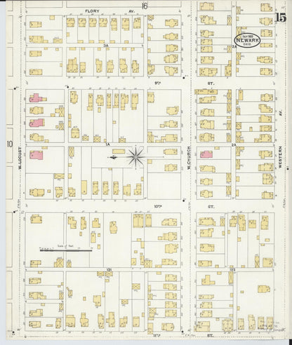 Sanborn Fire Insurance Map from Newark, Licking County, Ohio (1905), Sheet #0015 - Complete Map Set gallery image, historic Sanborn map, vintage wall art, Ohio Ohio