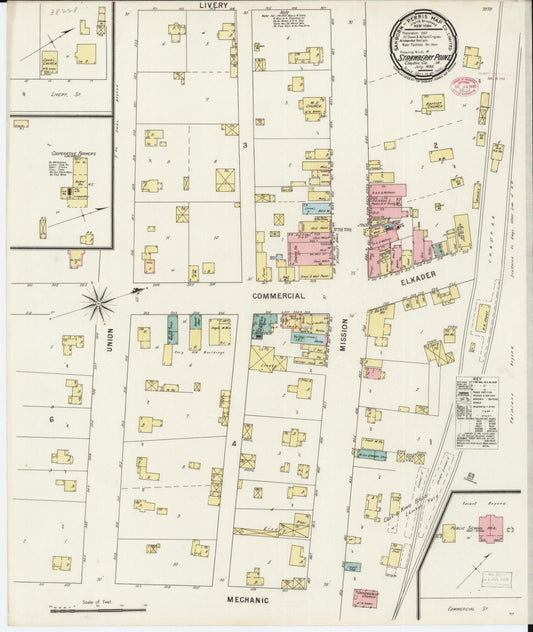 Sanborn Fire Insurance Map from Strawberry Point, Clayton County, Iowa (1895), Sheet #0001 - Historic Sanborn Fire Insurance Map Print, vintage old map wall art