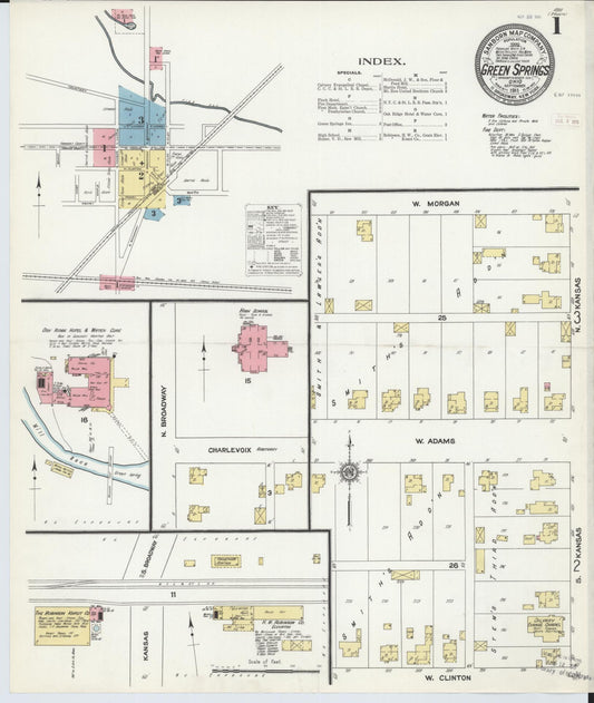 Sanborn Fire Insurance Map from Green Springs, Sandusky And Seneca Counties, Ohio (1911), Sheet #0001 - Complete Map Set gallery image, historic Sanborn map, vintage wall art, Ohio Ohio