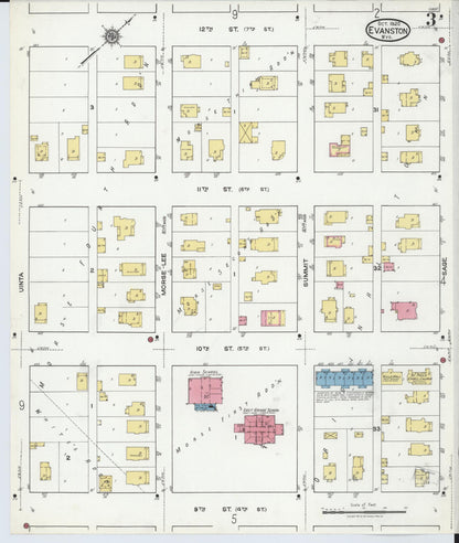 Sanborn Fire Insurance Map from Evanston, Uinta County, Wyoming (1920), Sheet #0003 - Complete Map Set gallery image, historic Sanborn map, vintage wall art, Wyoming Wyoming
