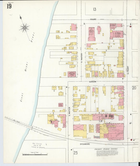Sanborn Fire Insurance Map from Hamilton, Butler County, Ohio (1899), Sheet #0019 - Historic Sanborn Fire Insurance Map Print, vintage old map wall art, antique decor, genealogy gift, Ohio Ohio map