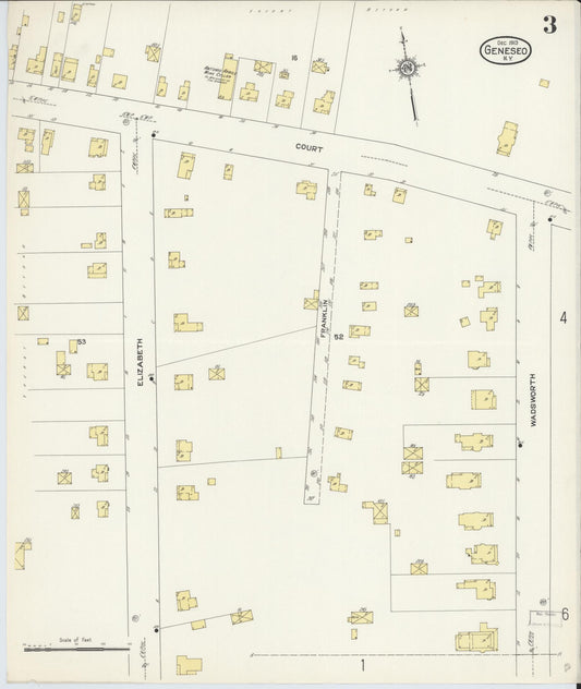 Sanborn Fire Insurance Map from Geneseo, Livingston County, New York (1913), Sheet #0003 - Historic Sanborn Fire Insurance Map Print, vintage old map wall art, antique decor, genealogy gift, New York New York map